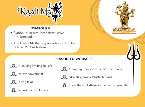 Image of Ekhasa 100% Pure Brass MATA Rani Murti (Size: 11 cm) | Kali Maa Idol for Car Dashboard, Pooja Room, Home Decor & Office Desk | Maa Kaali Goddess Idol | Kali MATA Murti for Home