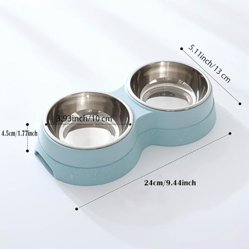 Edelstahl Napf Hund Fressnäpfe für Hunde,Hundenäpfe Futternapf 300 ml, rutschfest Doppel Napfset Hundenapf Katzennapf Fressnapf für Mittelgroße und kleine Hunde, Katzen (rosa)