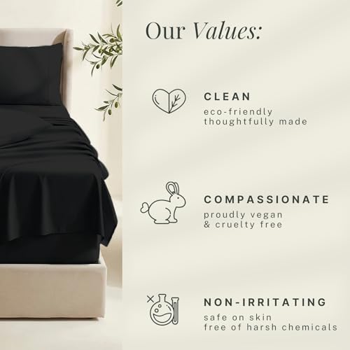 Image of Hearth & Harbor Extra Deep Pocket Sheets - Fits Mattress 18-24 Inches Deep - Extra Deep Pocket Full Size Sets - 6 Piece Full Size - Full - Black