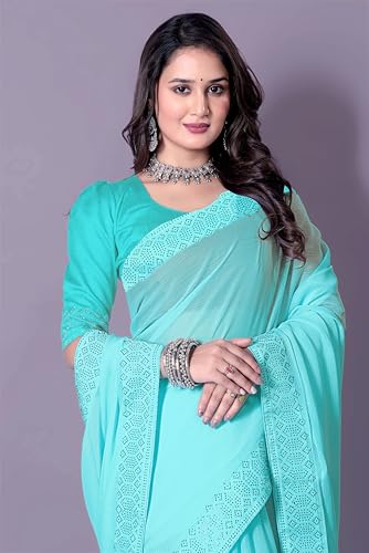 Image of FASHION Women's Trendy Banarasi Kanjivaram Navy Color Art Silk Saree with Blouse Material