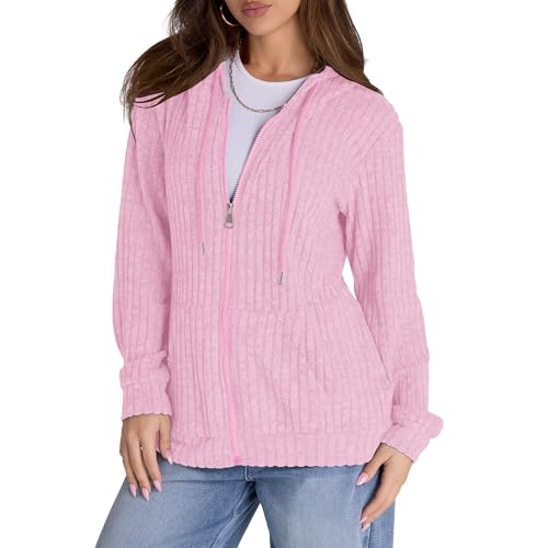 Image of Witsmile Zip Up Hoodie Women Oversized Sweatshirt Long Sleeve 2026 Fall Outfit Lightweight Jackets Workout Clothes
