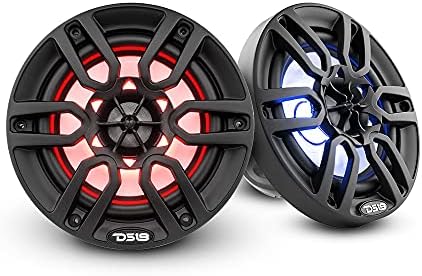 DS18 Hydro NXL-6 - High End Coaxial Speaker Pair - 2-Way Marine Speaker w/Integrated RGB Lights - 300 Watt - 100% UV Stable - Water Resistant Speakers - 6.5 Inches, Black