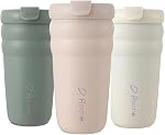 DRoche Gobelet de café de voyage avec lard à glissière Double mur isolant en acier inoxydable chaud et glacé Coupe à café 20oz | BPA Collection de bulles de la bouche large (rose augurée)