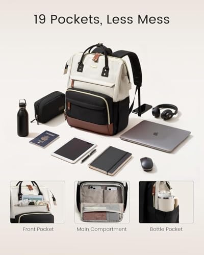 Image of RECTITUDE Laptop Backpack for Women, 17 Inch Work Business Backpacks Purse With Large Capacity, Waterproof Nurse Bag College Bookbag for School, Waterproof Casual Daypack