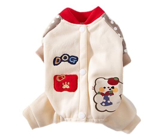 AttRex 可愛い 犬服 パジャマ つなぎ ペット服 ロンパース 秋冬 ボア付き 小中型犬 ルームウェア ドッグウエア 背中開き パーカー 犬用コスチューム 猫服 洋服 柔らかい 防寒 保温 人気 ファッション 屋部着 寝間着 抜け毛防止 ルームウェア