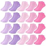 SPTRAMLE 20 Pairs Toddler Girls Socks, Kids Ankle Socks for Girls Boys Low Cut Sock (4-7 Years Old) School Casual Soft