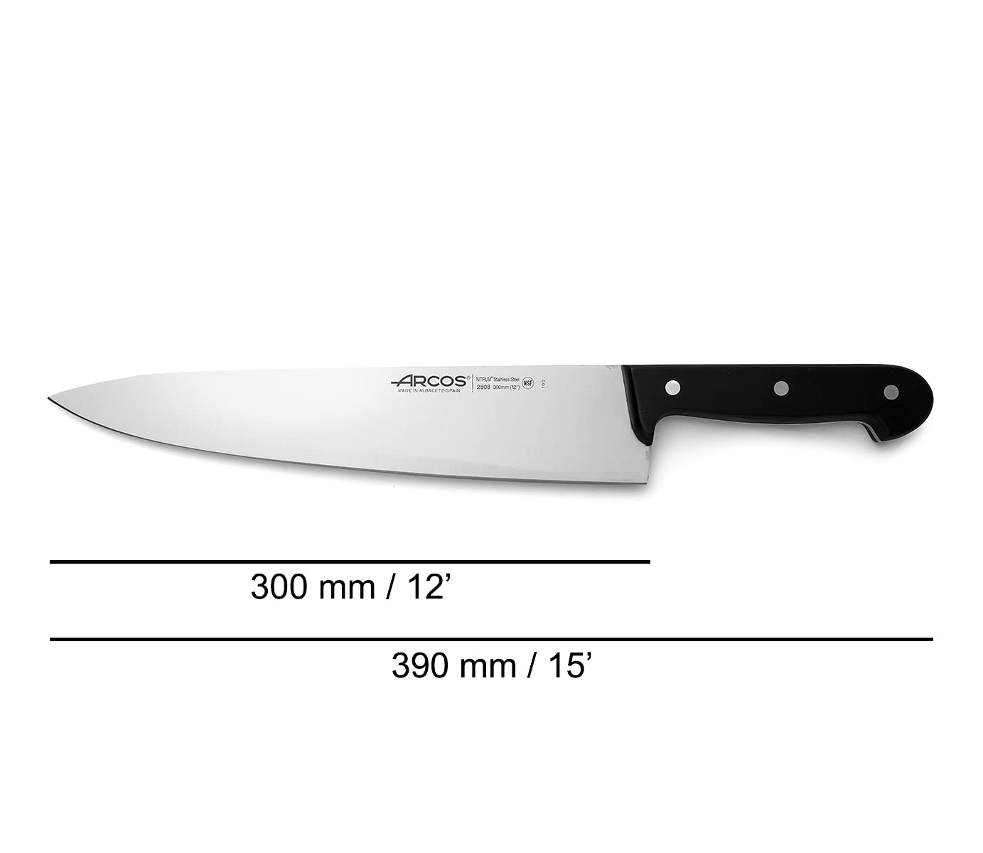 Arcos Chefmesser aus Edelstahl 30 cm - Ergonomischer Griff aus Polyoxymethylen – Bild 2