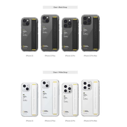 Image of National Geographic Strap Case PC for iPhone 15 Pro Max Back Cover Case (Clear Black)