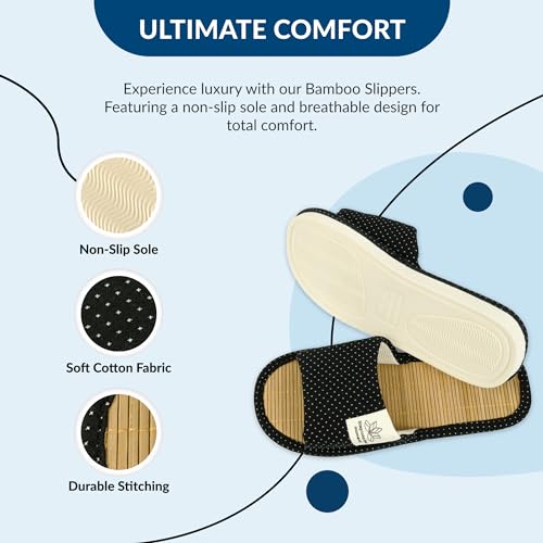 Zenley - Japanese Bamboo House Slippers for Women and Men Indoor - Organic Soft Cotton Fabric for Ultimate Comfort3
