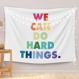 OGILRE Classroom Tapestry,Inspirational Motivational Quotes Tapestries,We Can Do Hard Things Inspirational Quotes Wall Art Hanging Decor for Home Bedroom Classroom, 50x60 Inch