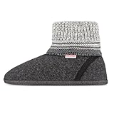 Giesswein Chaussons Baumkirchen Anthrazit 37   Pantoufles Hautes pour Hommes et Femmes, Chaussures en Laine feutrée Chaude