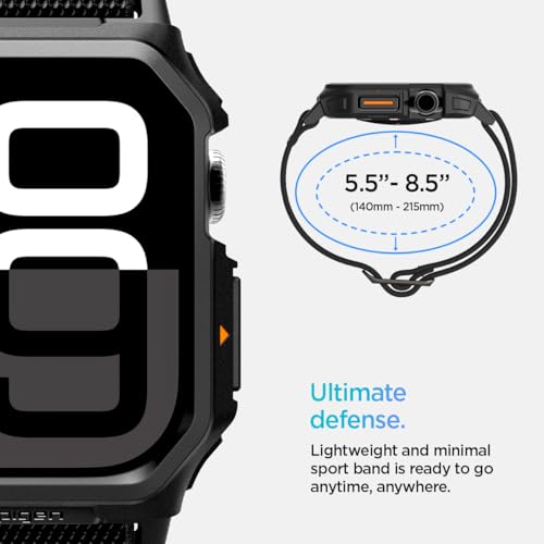 Image of Spigen for Apple Watch Band, Lite Fit Pro Case and Strap Compatible with Ultra, Series Durable TPU Cover with Lightweight Fabric Strap