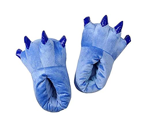 Kigurumi Chaussons pour Pyjama de Carnaval pour Animal Halloween Noël Cosplay Onesies Unisexe Femme Homme, Chaussons Bleus, L Cover