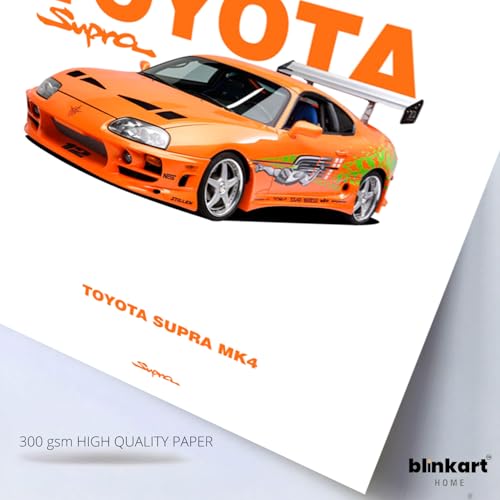 Image of BLINKART Toyota Supra MK4 (Fast & Furious)Car Posters Sticker Gift Items for Boys Room Wall Decor || Comes with Double-Sided Tape|| Decoration Bedroom Living Room Office Studio Decor | 12x18 In (A3) - CAR-300