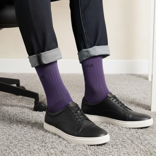Image of The Sock Street Bamboo Crew Socks for Men Combo | Full Calf Length Premium Bamboo | Odour-Free, Breathable & Durable | Cushioned Base & Anti-bacterial | 3X Softer than Cotton Socks | Pack of 3