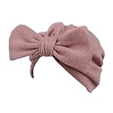 Material: Wollmischung Bovake Baby Mütze Kinder Baby Mädchen Stricken Hut Mütze Turban Kopf Wickeln Cap Pile Cap (Pink)