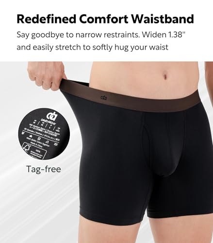 DAVID ARCHY Mens Boxer Briefs Rayon Made From Bamboo Breathable Soft Underwear Support Pouch Underwear for Men 4 Pack4