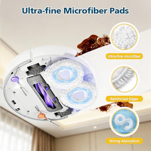 Image of 12 Pcs Replacement Mop Pads for Narwal Freo|Freo X Ultra| Freo Z10|Freo Pro | Freo Z Ultra & Freo X10 Pro Robot Vacuum & Mop, Washable Reusable Microfiber Robot Vacuum Mop Pads