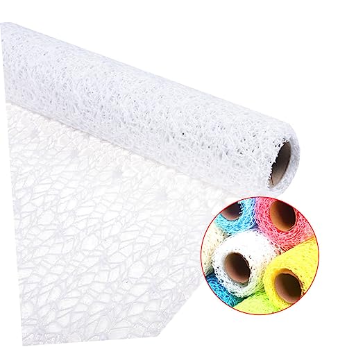 Maille pour rideaux en gaze jacquard blanc Operitacx facile à couper pour décors