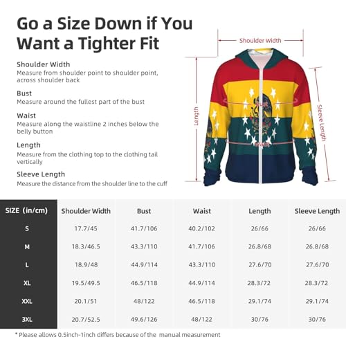 Sun Protection Hoodie Shirt Flag of Venezuela UPF 50+ Long Sleeve Outdoor Rash Guard for Men Women2