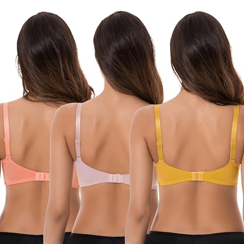 Curve Muse Semi-Sheer Balconette Underwire Lace Bra and Scalloped Hems (2 or 3 Pack)2