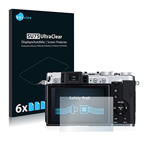 savvies Protector Pantalla para Fujifilm X30 (6 Unidades) Película Ultra Transparente