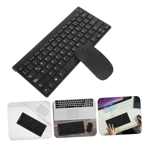 Kit de teclado y ratón inalámbricos de resina con acabado elegante 2