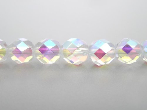 6Mm (204) Crystal Ab2X Fully Coated, 3X16In Strands, Czech Fire Polished Round Faceted Glass Beads #TOP7