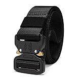 CRAZY AL'S Tactical Belt, Tactical Heavy Duty Hybrid Quick-Release EDC Belt, CCW Gun Belt, Military Hiking Rigger 1.5 inch Nylon Web Work Belt,Black