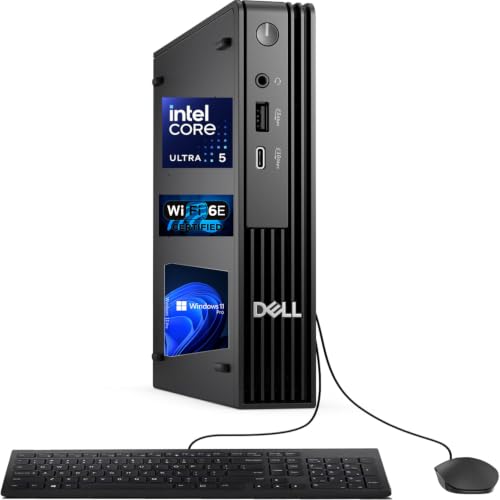 Dell Pro Micro Business Desktop (OptiPlex MFF Next-Gen) Intel Core ultra5 235T up to 5GHz 16GB DDR5 RAM 512GB SSD WiFi 6E Bluetooth Windows 11 Pro HDMI DisplayPort Wired KB&Mouse
