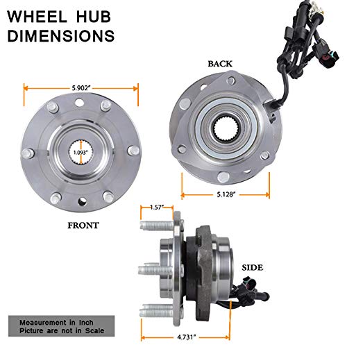 AKKON - for Chevy Trailblazer GMC Envoy Olds Bravada Rainier Front Wheel Hub & Bearing + ABS Ring & 6 Lug 513188