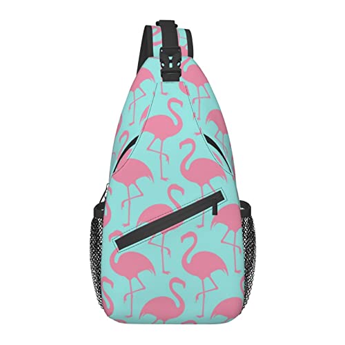 Sac à dos à bandoulière, joli lama dessiné à la main, sac à bandoulière décontracté pour homme et femme, Flamant rose, taille unique Cover