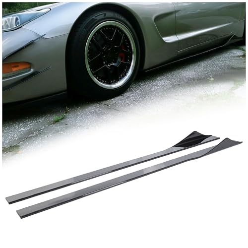HECASA Side Skirt Compatible with 1997-2004 Chevy C5 Corvette Carbon Fiber Style Rocker Panel Guard Body Kit 75 Inch