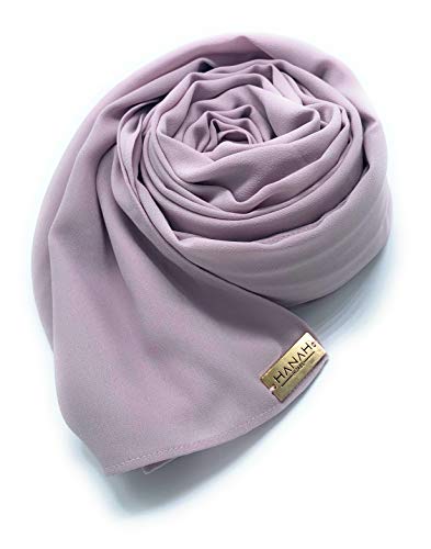 Hanah Hijabs Women Premium Plain Korean Chiffon Shawl Hijab Scarf (Powder Pink)