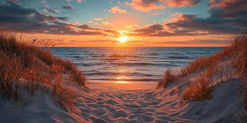 Broderie Diamant AntiStress Coucher de Soleil 60x120cm pour se détendre après le travail