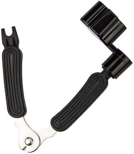 CC CAIHONG Guitar String Winder, Guitar String Winder Tool, Guitar Bridge Pin Puller and Cutter, 3 In 1 Multifunctional Guitar String Peg Tuner Winder for Acoustic Electric Guitar (Black)