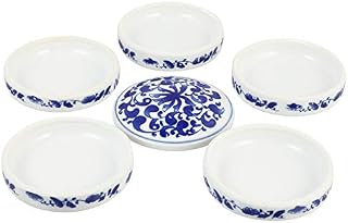 Artibetter Ceramic Chinese Painting 5- Layer Porcelain Stackable Paint Palette Paint Mixing Trays Watercolor Paint Palette Container Dish for Gouache Small Jewelry Storage
