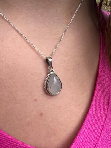 Colgante de piedra lunar para nuevos comienzos con cadena de plata de ley de 45cm 3
