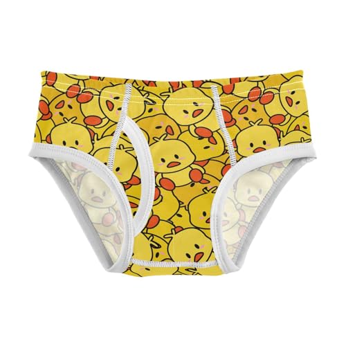 Boys' Underwear Cotton Little Boys Duck Cartoon Yellow Briefs Soft Toddler Underwear 2T-8Y - Main Image