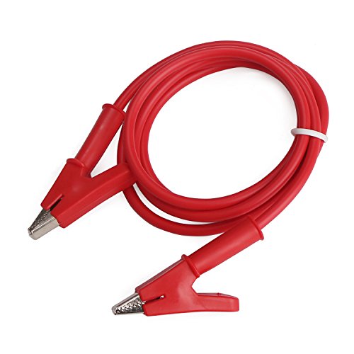 Dual Ended Alligator Clips Test Lead Black&Red 15A 39.3 Inches Test Cable Soft Pvc Crocodile Clips Testing Wire With Protective Jack Copper Clamps For Testing Current #TOP2