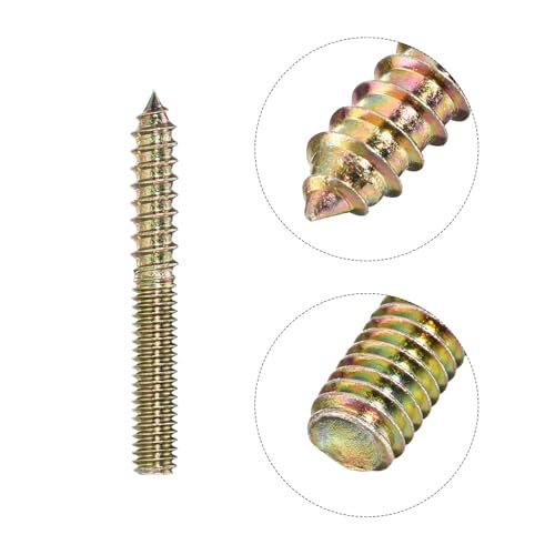 Image of uxcell 5 /16-18x2-1 /2 Hanger Bolts, 12pcs Double Ended Screws Wood Dowel Screws for Furniture