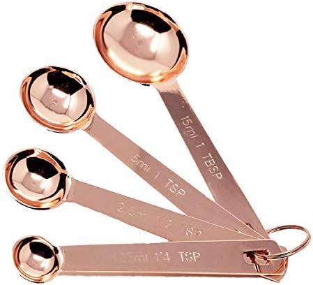Nesting Copper Measuring Spoons Plated Set