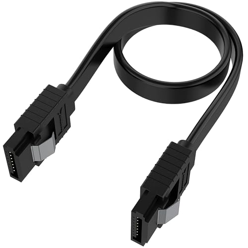 Image of SEEMECX (22cm, Pack of 1 SATA III 6Gbps Straight Data Cable | High-Speed Internal Connector Wire for SSD, HDD, CD /DVD Drive | Durable PVC Coated Cable - Black