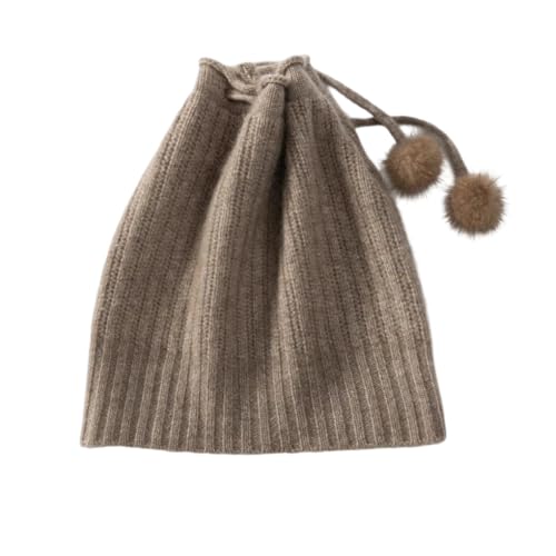 Bonnet tricoté pour femme doux et chaud anti-courant d'air avec cordon