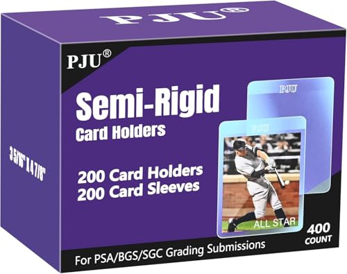 200ct Semi Rigid Card Holders & 200ct Card Sleeves for PSA SGC BGS CSG Graded Card Submissions Semi Rigid Baseball Cards Sleeves Protectors PSA Graded Trading Cards Sleeve