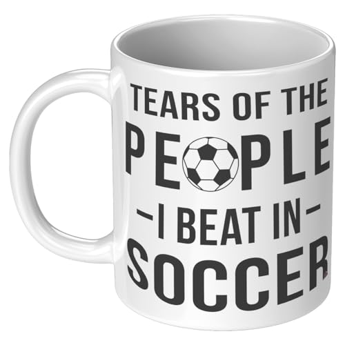 ODDITEES Funny Soccer Player Mug Tears Of The People I Beat In Soccer Coffee Cup 11oz White