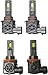 Termitor Latest H11/H8/H9 & 9005/HB3 Bulbs Combo, 110,000LM Brightness, 1:1 Mini Size 6500K Cool White IP68 Waterproof Automotive Replacement Combo 9005 H11 Fog Lights, Quick Installation, Pack of 4