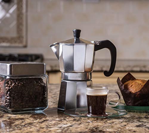 Image of Bellemain Stovetop Espresso Maker Moka Pot (Silver, 3 Cup)