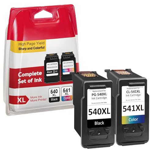 Sunnieink Cartuchos de Tinta 540 y 541, Repuesto para Cartuchos de Tinta Canon 540 y 541, Tinta de Impresora 540 541 XL, Multipack para PIXMA TS5150 TS5151 MX475 MG3650s MG3650 MG3550 MG3600 MG3200