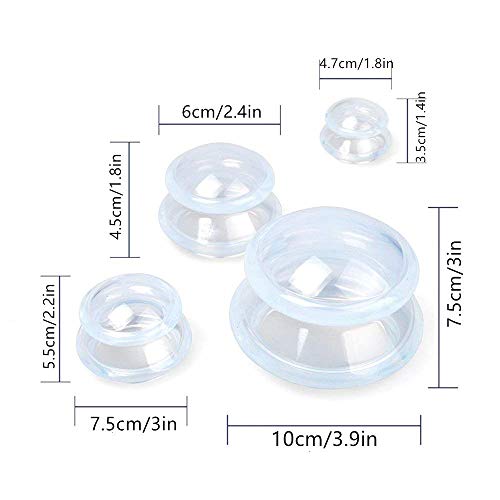 4 Sizes Cupping Therapy Set-Professional Cupping Therapy Studio And Household Silicone Cupping Set, Stronger Suction, Suitable For Myofascial Massage, Muscle, Nerve, Joint Pain #TOP3